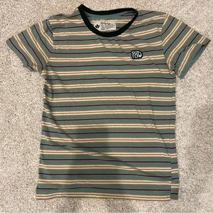 Dutch Bros coffee striped “RAD” shirt
